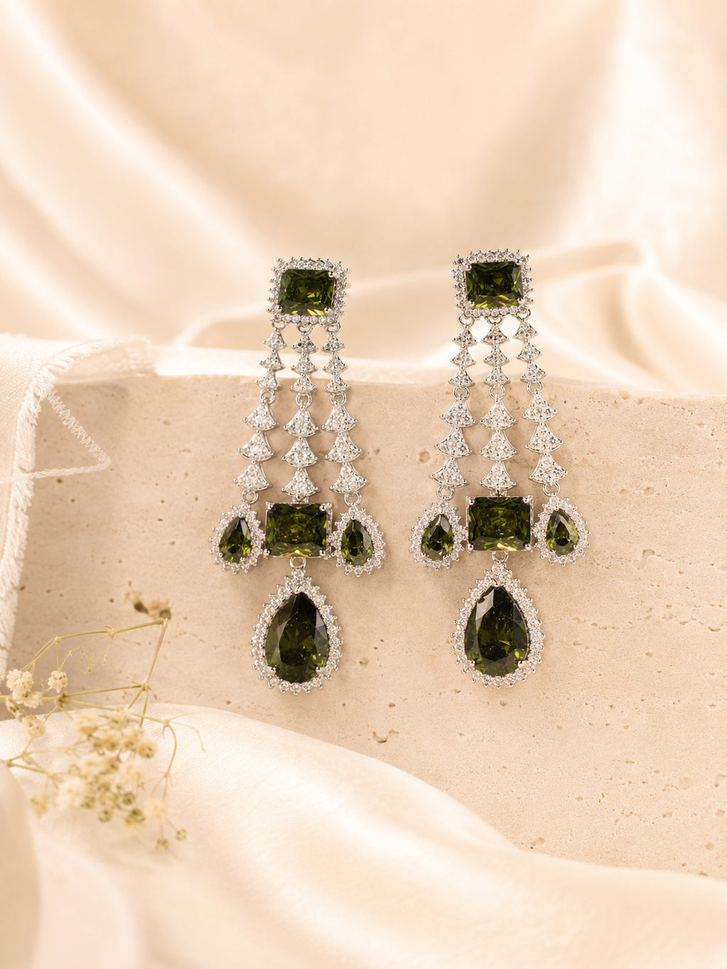 Aanura Pink Sapphire Cascade Drop Earrings