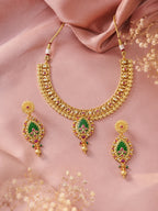 Aanura Antique Necklace with Ruby Teardrop Pendant