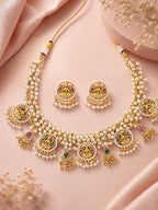 Aanura Traditional Necklace Set in Gold-Plated Finish