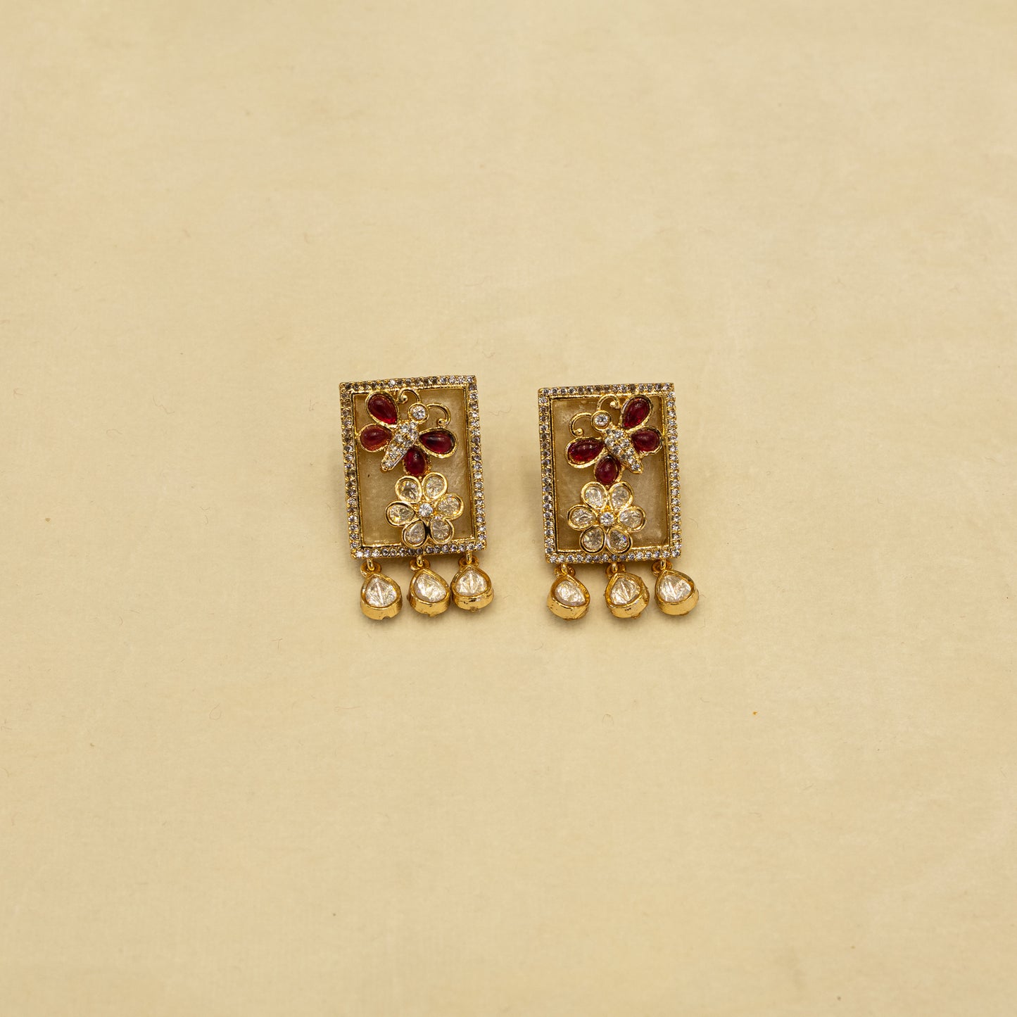 Aanura Floral Panel Choker Necklace Set