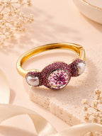 Aanura Gold Stainless Steel Statement Bangle Bracelet