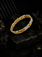 18K Gold & Rhodium Silver Imperial Link Bracelet for Men