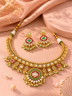 Aanura Royal Antique Choker Necklace with Earrings