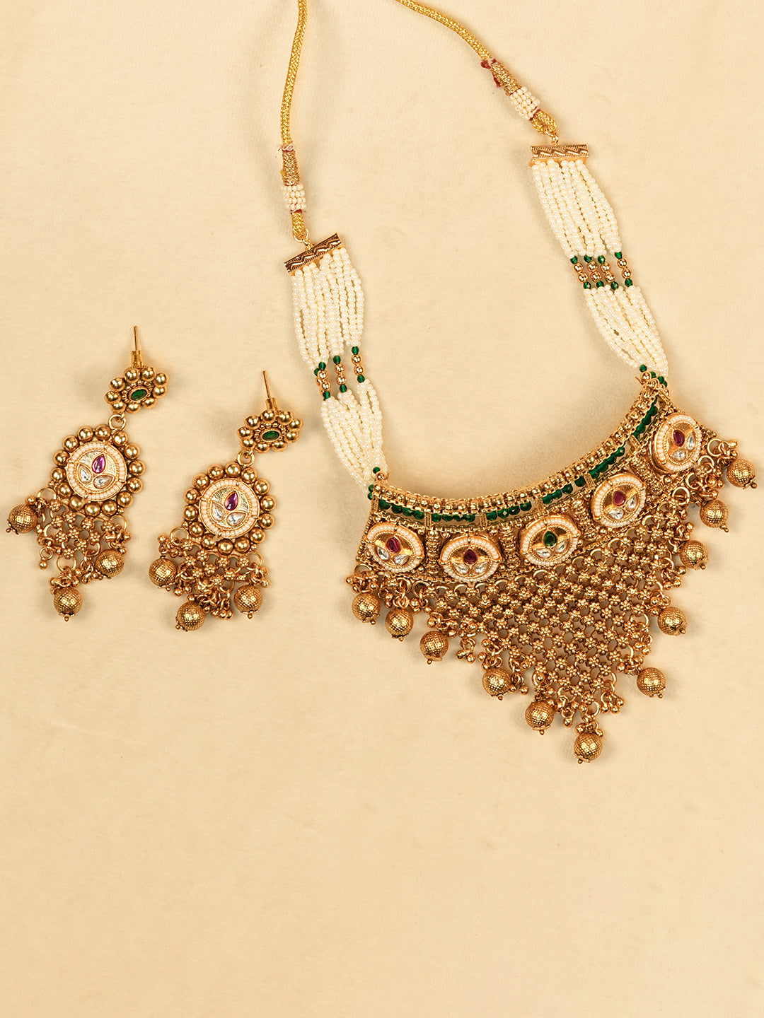 Aanura Gold Plated Heritage Necklace Set