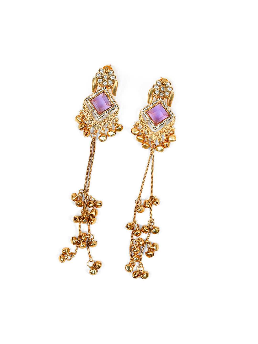 Aanura Gold Plated Royal Drop Jhumka Earrings