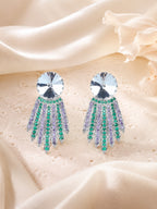 Aanura Blue Crystal Radiant Drop Earrings