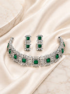 Aanura Green Emerald Choker Necklace Set