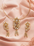 Aanura Antique Floral Pendant Necklace with Pearls