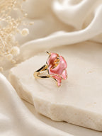 18K Gold Plated Pearl Bow Anti-Tarnish Waterproof Ring
