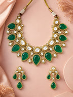 Aanura Grand Red Bridal Necklace with Kundan Embellishments