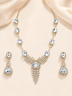 Aanura Ruby Red Geometric Necklace Set