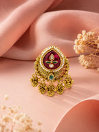 Aanura Gold-Plated Ruby Green Heritage Ring