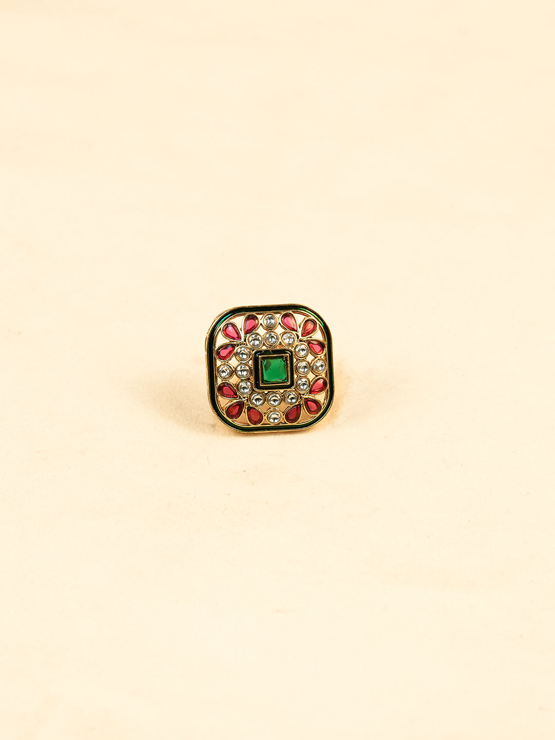 Aanura Ornate Square Adjustable Statement Ring