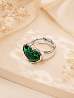 18K Gold Plated Heart Crystal Anti-Tarnish Waterproof Ring