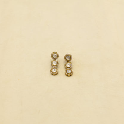 Aanura Double Layer Round Kundan Necklace Set