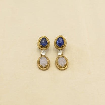 Aanura Red Stone Necklace & Earrings Set