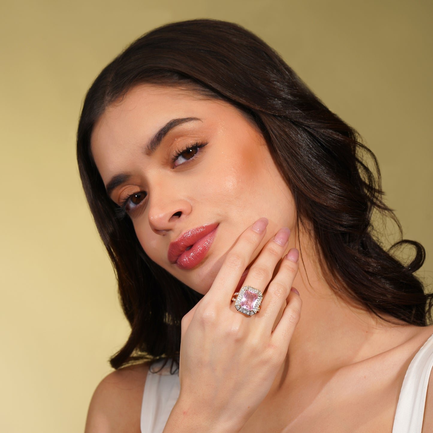 Aanura Gold Plated Geometric Statement Ring