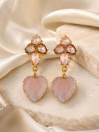 Aanura Black Heart Gemstone Drop Earrings