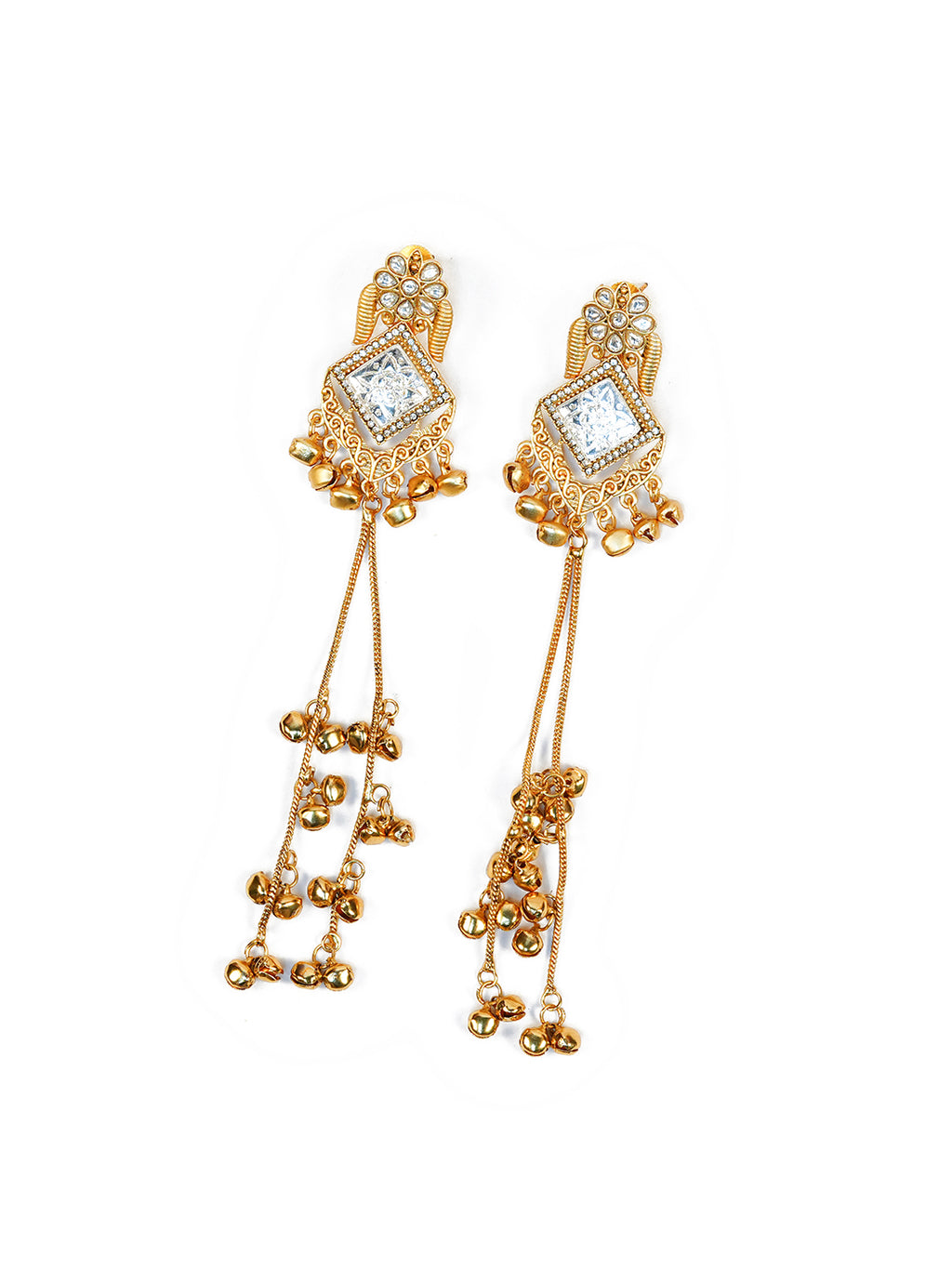 Aanura Gold Plated Royal Drop Jhumka Earrings