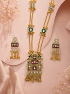 Aanura Temple Long Necklace & Earrings Heritage Set