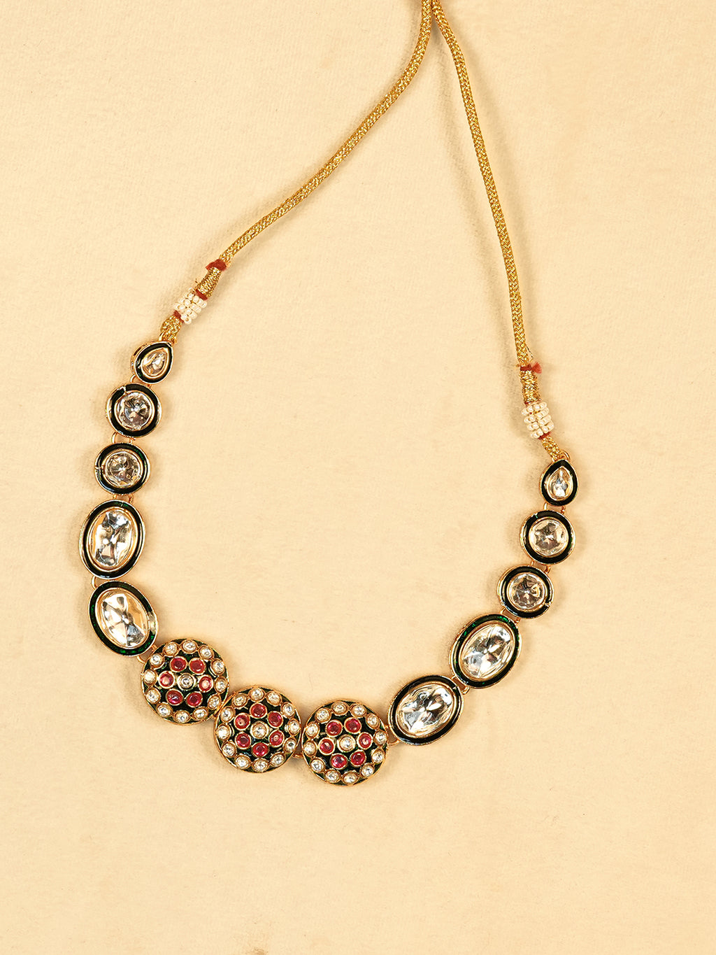 Aanura Gold Traditional Necklace & Earring Set