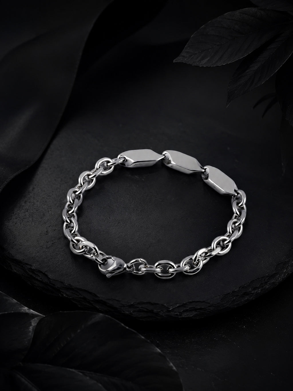 Rhodium Plating Anti Tarnish Waterproof Tag Bracelet