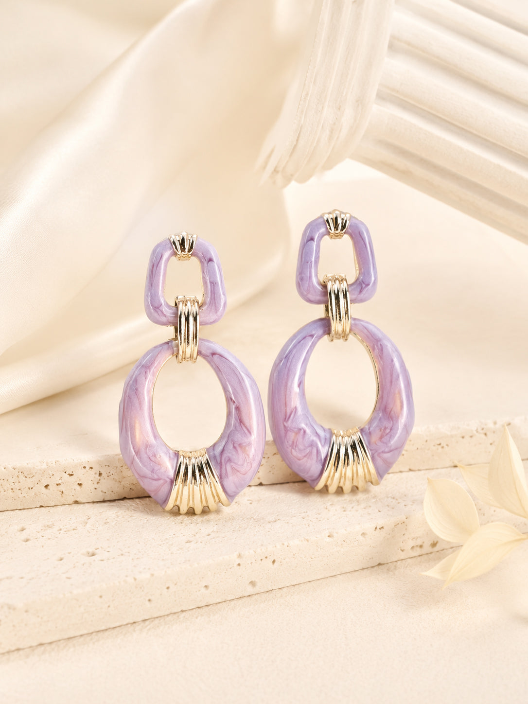 Aanura Jade Oval Abstract Earrings