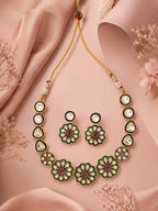 Aanura Gold Plated Floral Necklace Set