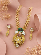 Aanura Antique Statement Pendant Necklace & Earrings