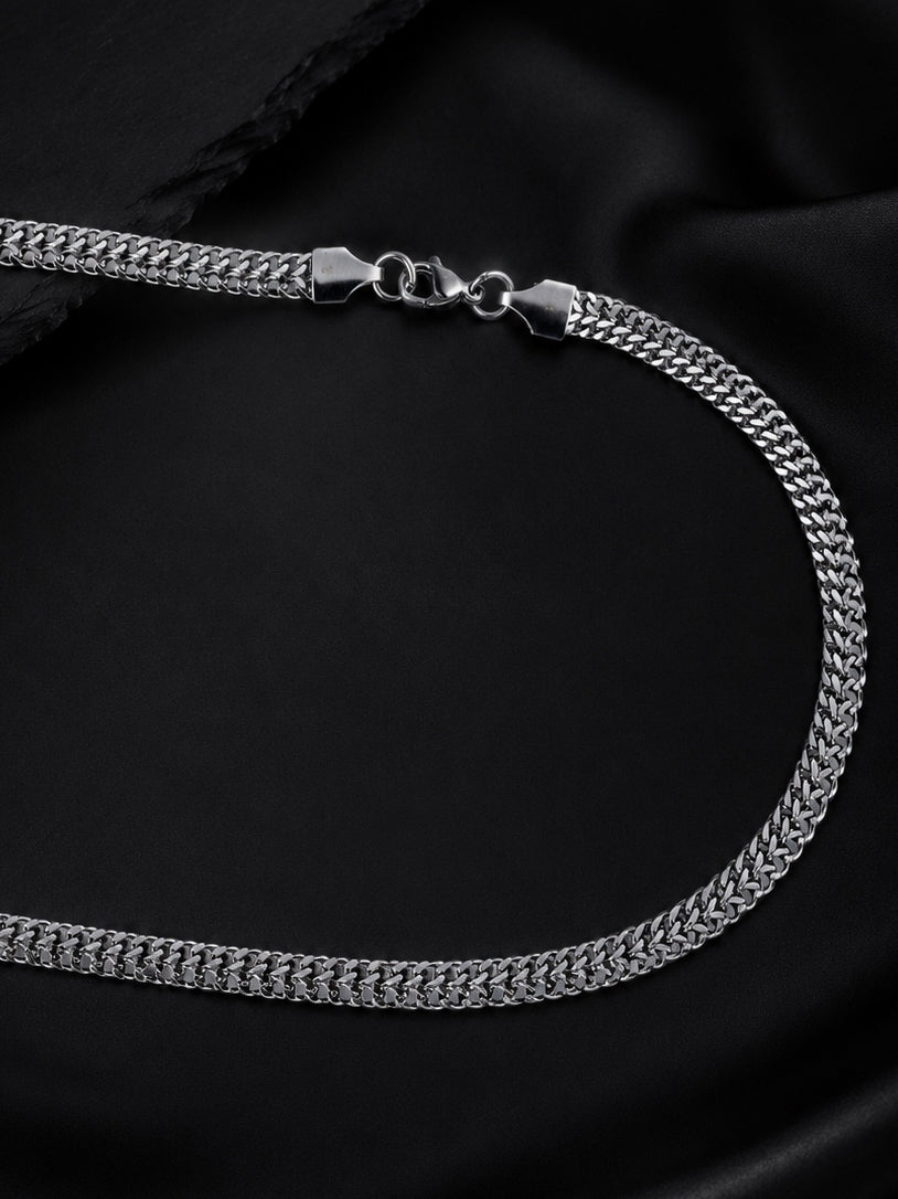 Rhodium plated Cuban Link Anti-Tarnish Waterproof Chain