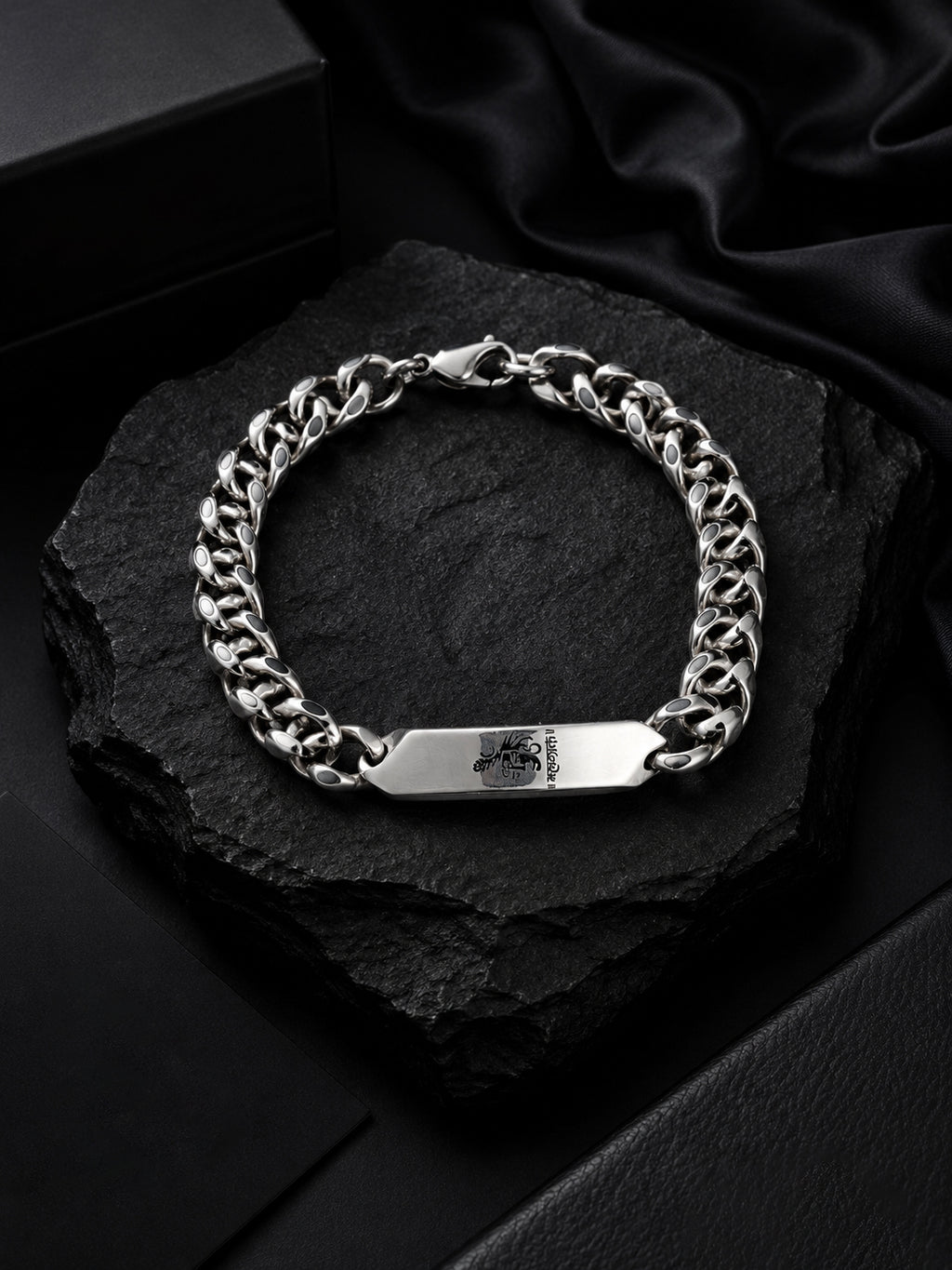Rhodium Plating Anti Tarnish waterproof ID Plate Band