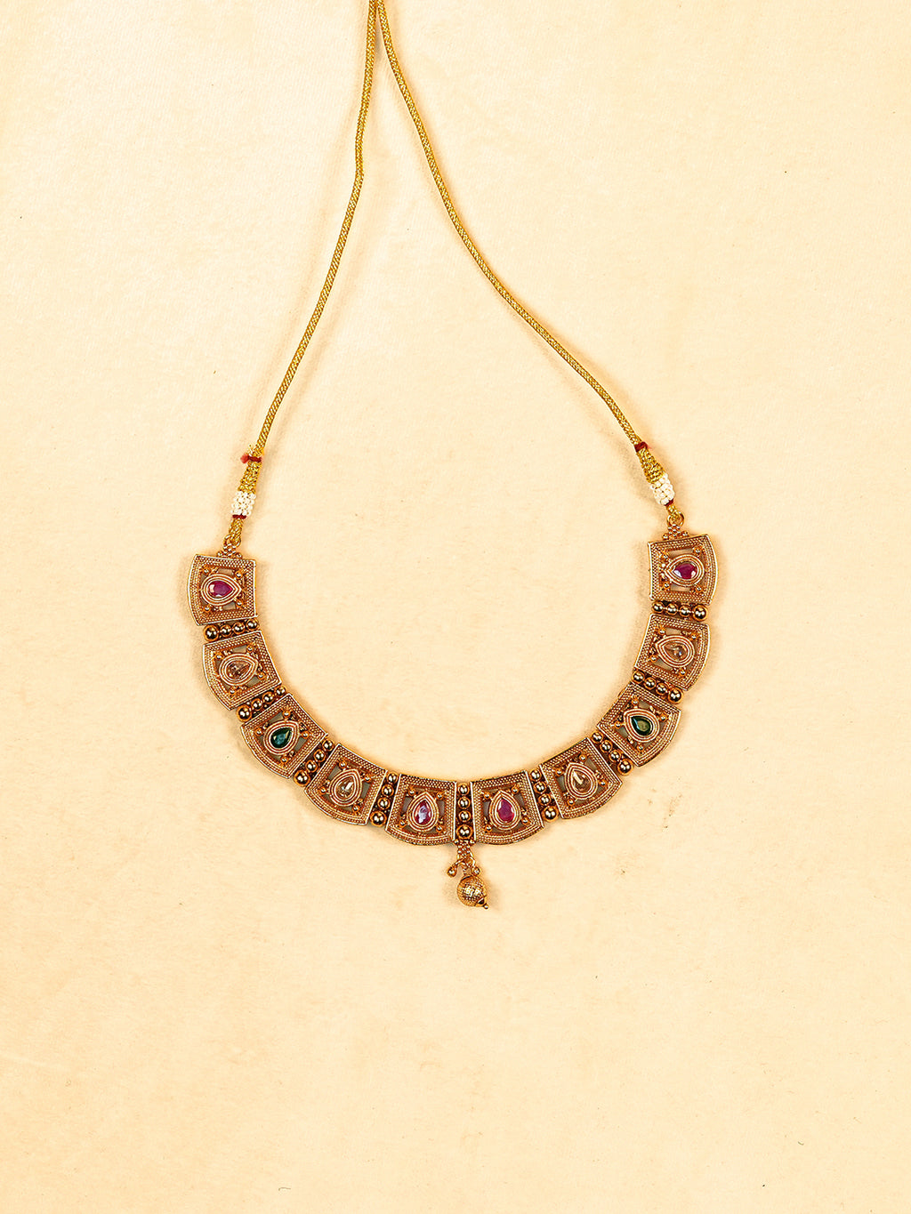 Aanura Gold Plated Heritage Panel Necklace Set