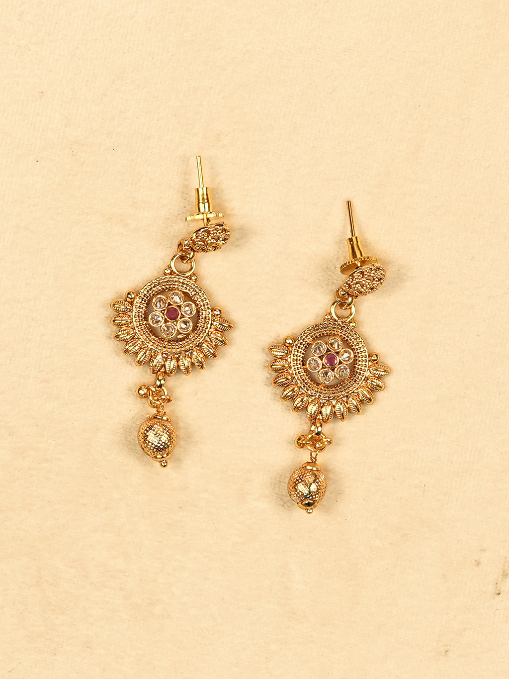 Aanura Gold Plated Sunburst Necklace Set