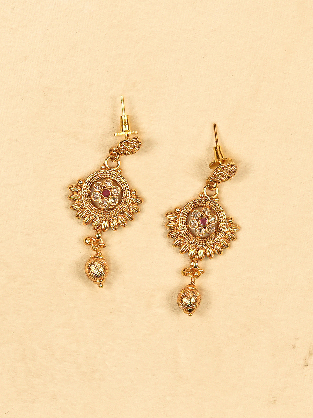 Aanura Gold Plated Sunburst Necklace Set