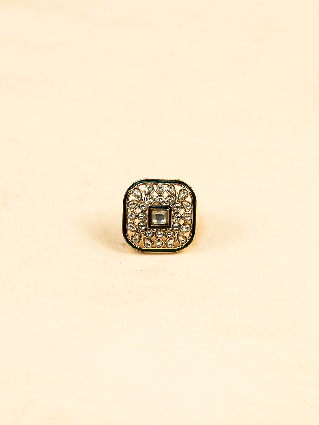 Aanura Ornate Square Adjustable Statement Ring