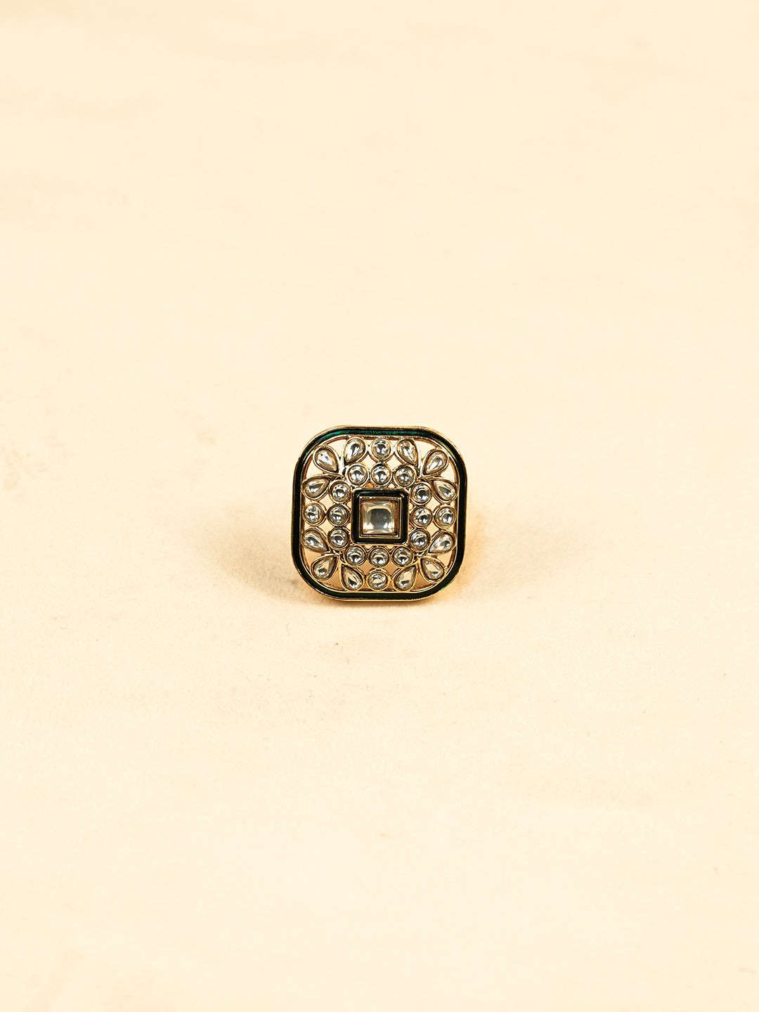 Aanura Ornate Square Adjustable Statement Ring