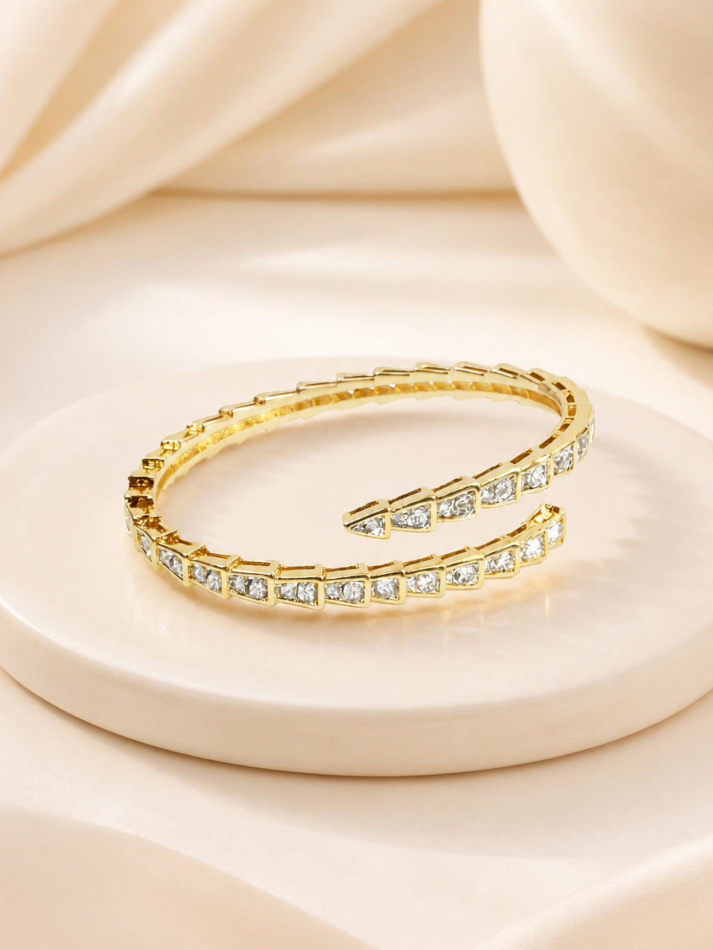 Aanura Serpent-Inspired  Diamond Coil Bracelet