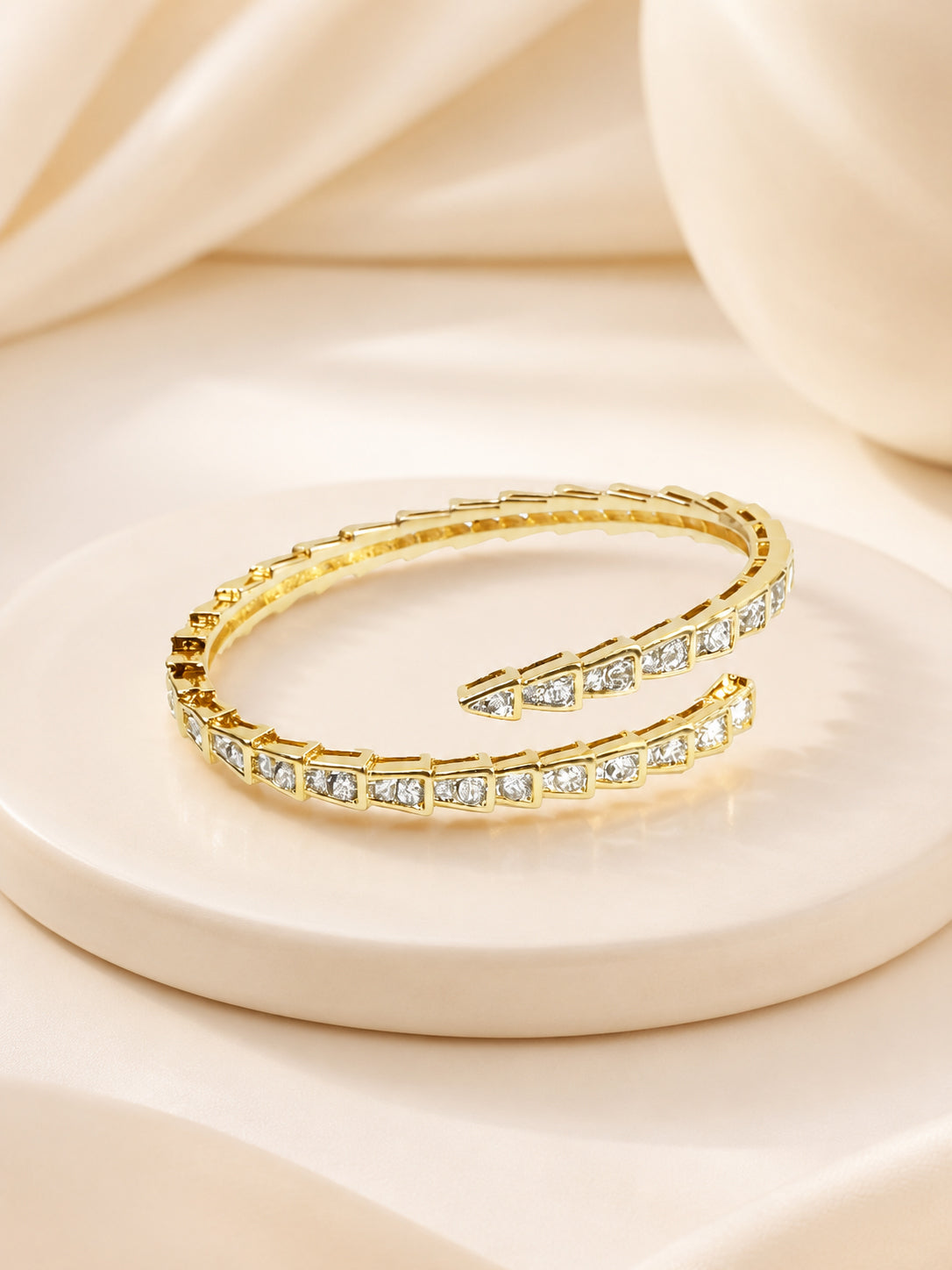 Aanura Serpent-Inspired  Diamond Coil Bracelet