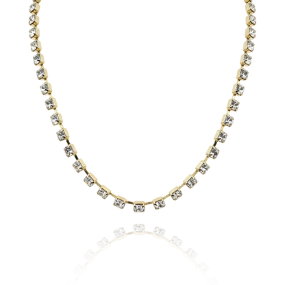 Elegant Gold-Plated Diamond Tennis Necklace