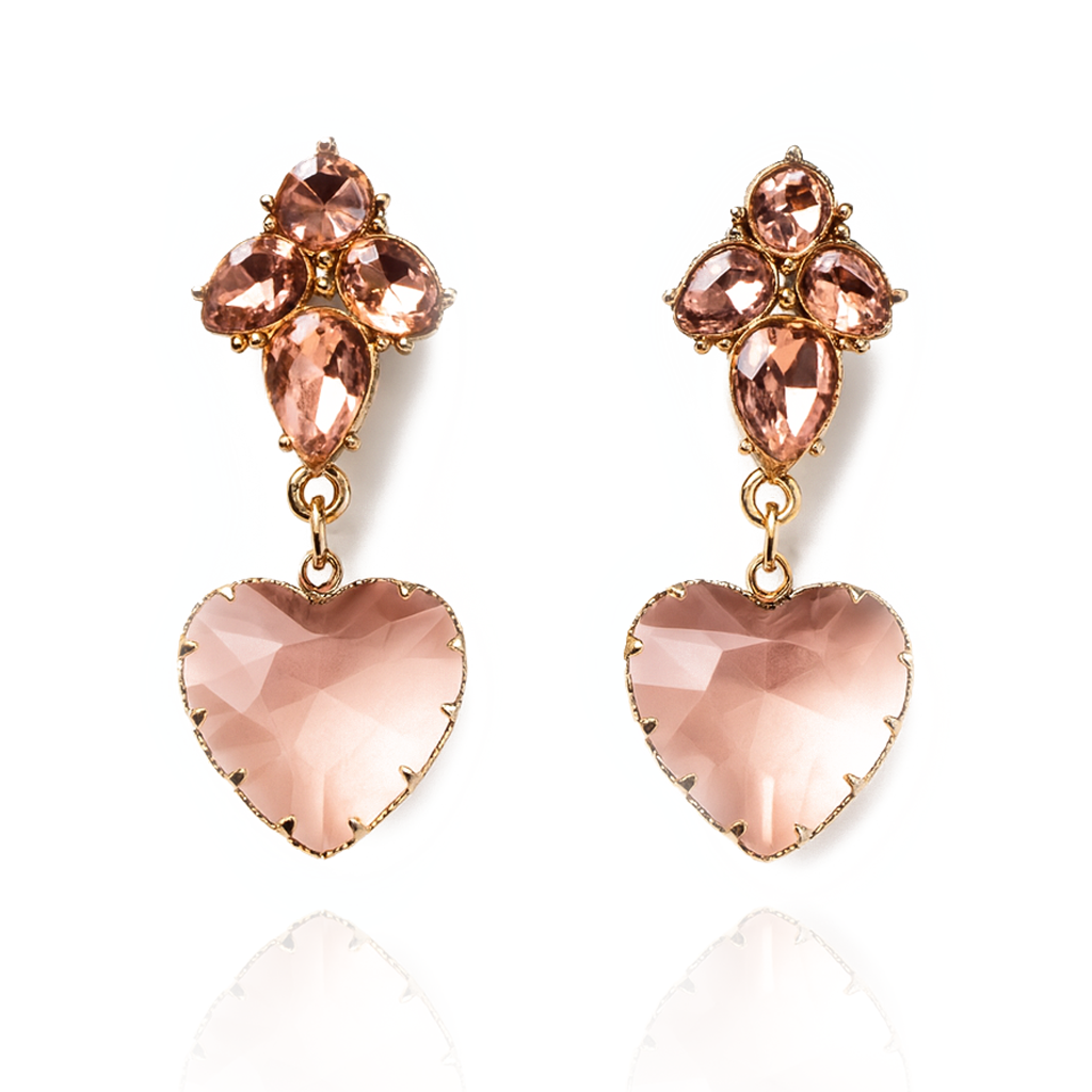 Aanura Black Heart Gemstone Drop Earrings