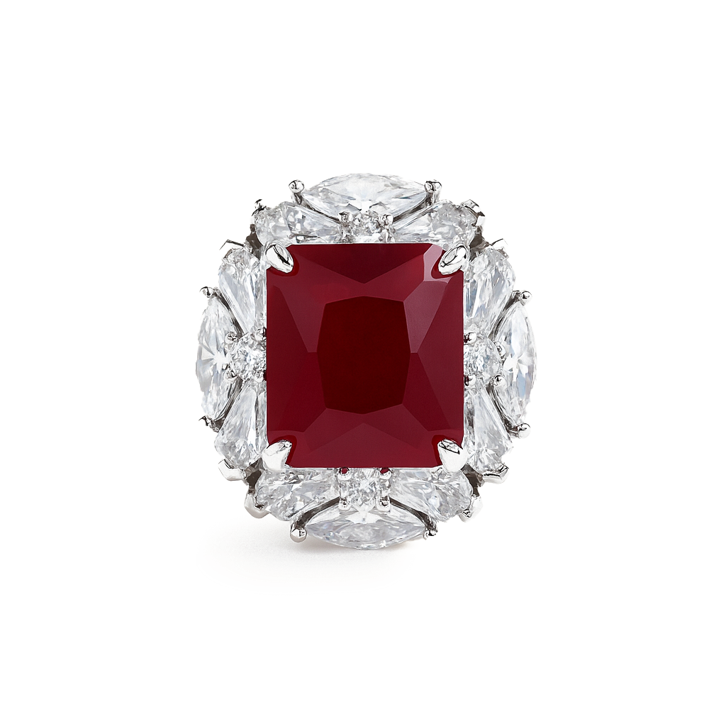 Aanura Gem Halo Cocktail Ring