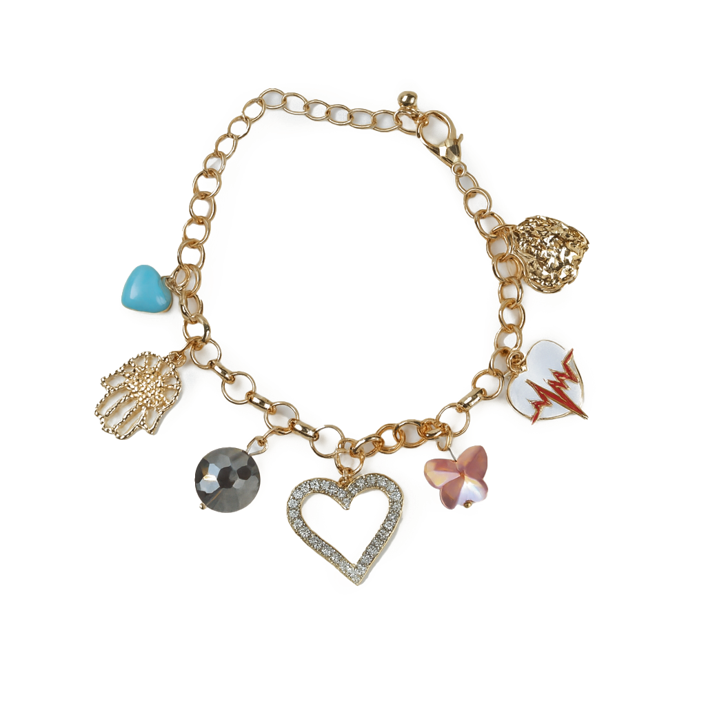 Aanura Multicharm Gold Bracelet with Motifs