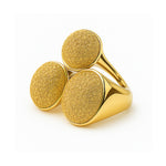 Aanura Triple Disc Textured Gold Statement Ring