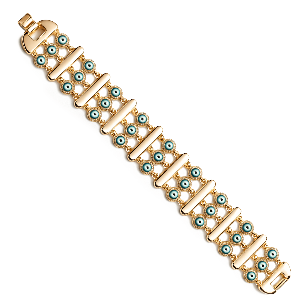 Aanura Double-Layer Evil Eye Gold Bracelet