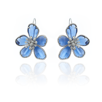 Aanura Turquoise Blossom Crystal Earring