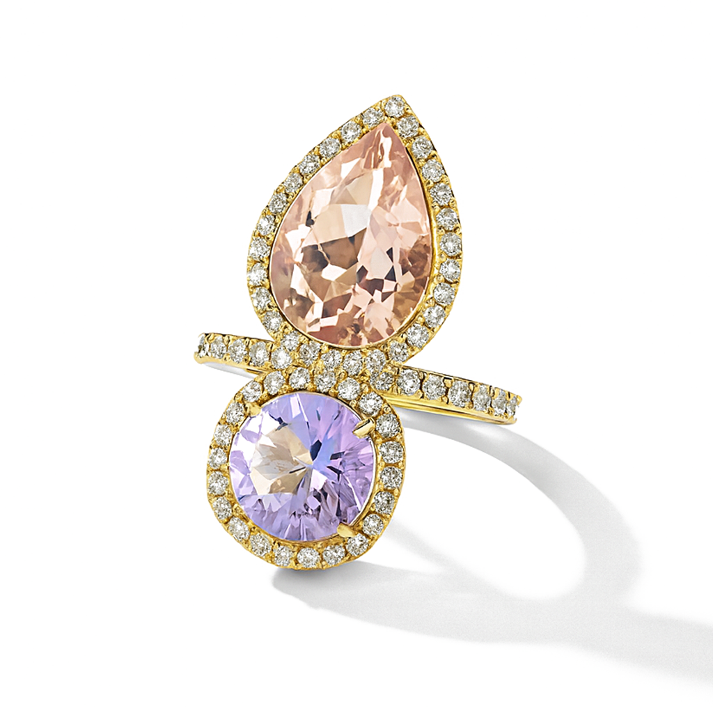 Aanura Dual Gem Open Band Statement Ring