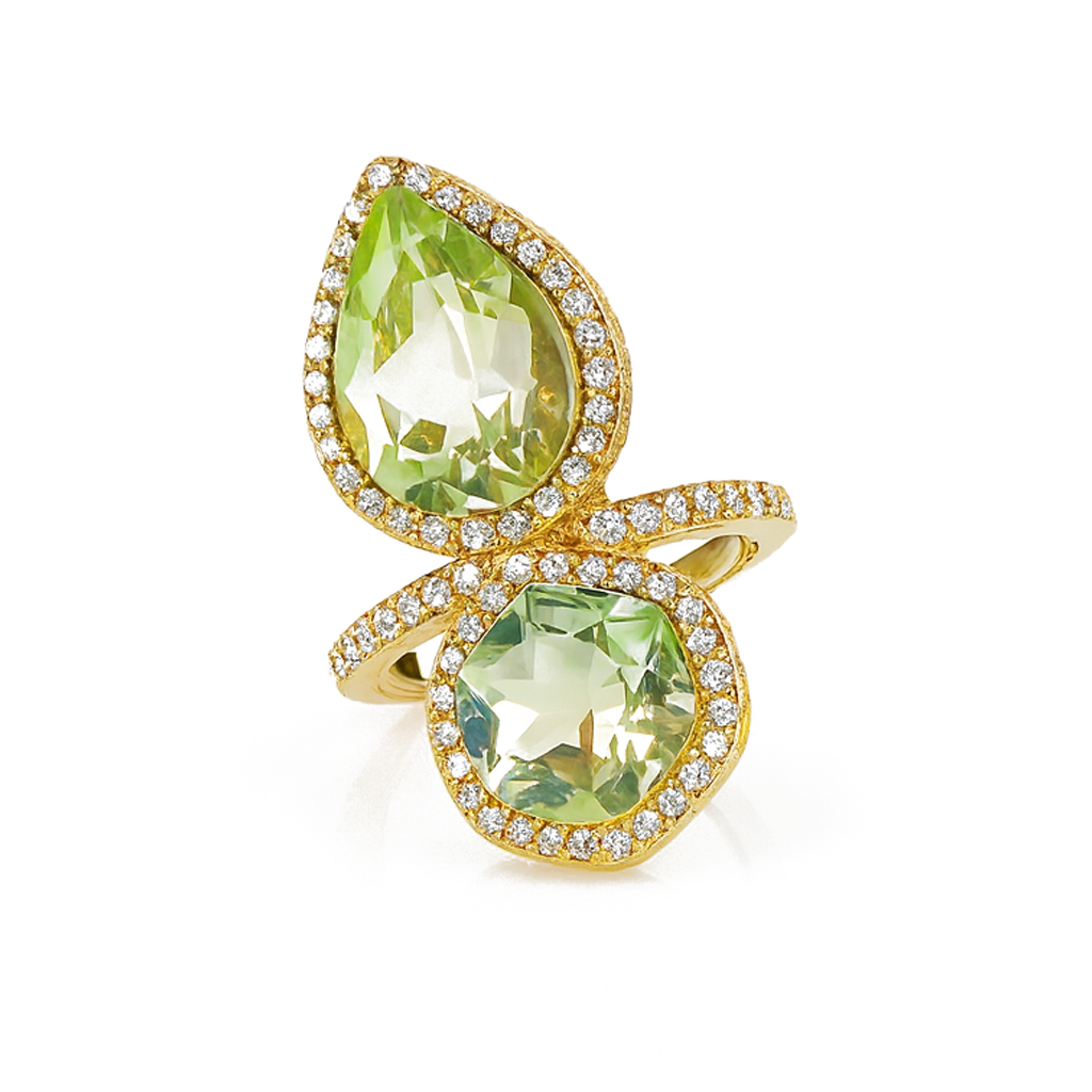 Aanura Dual Gem Open Band Statement Ring