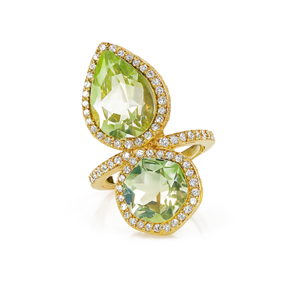 Aanura Dual Gem Open Band Statement Ring