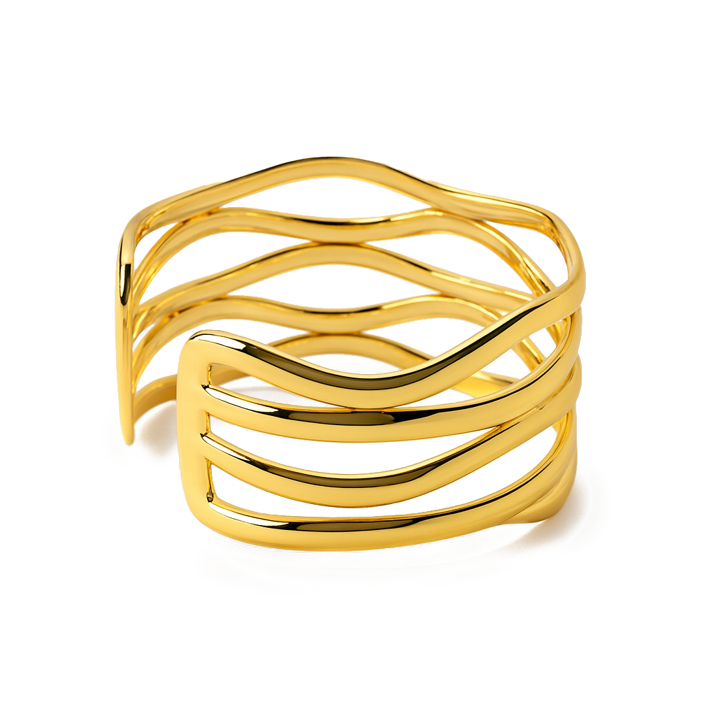 Aanura Golden Wave Cuff Bracelet