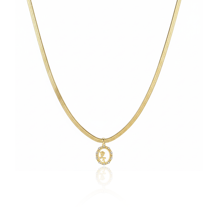 Aanura Gold Om Necklace – Stainless Steel CZ